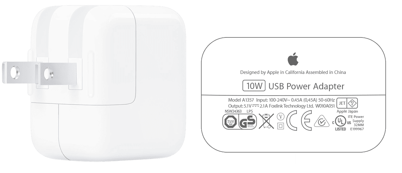 Adaptador de corriente USB de 10 W