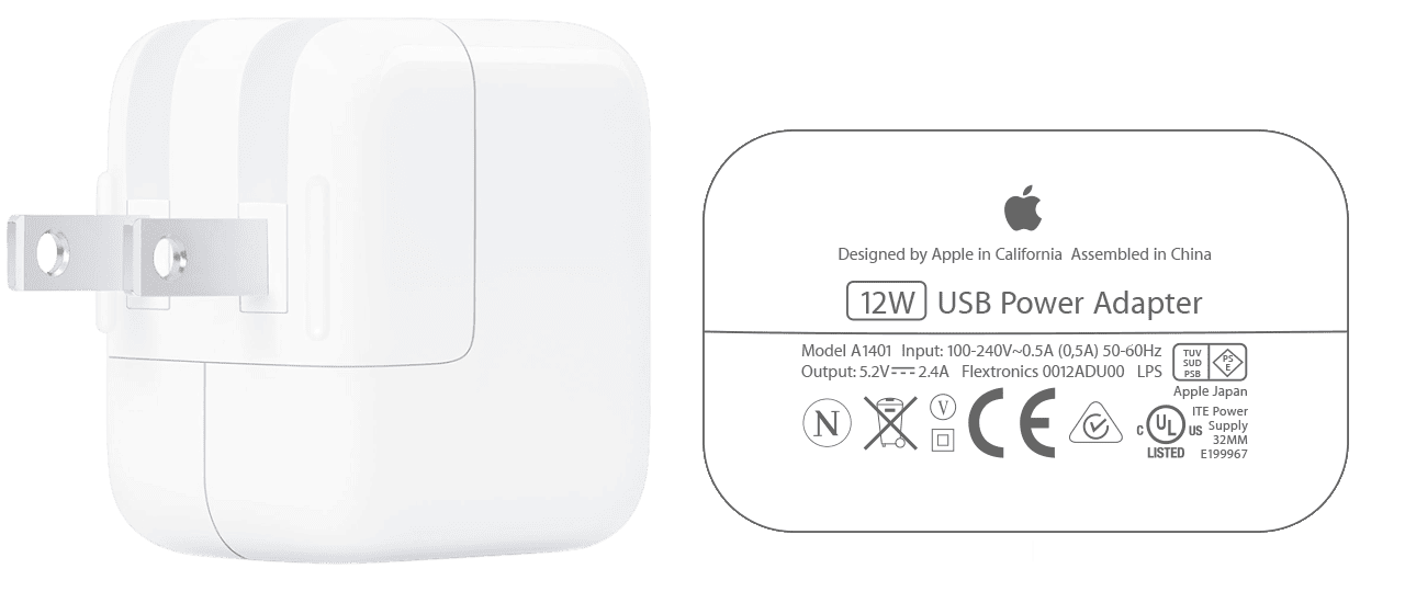 Adaptador de corriente USB de 12 W